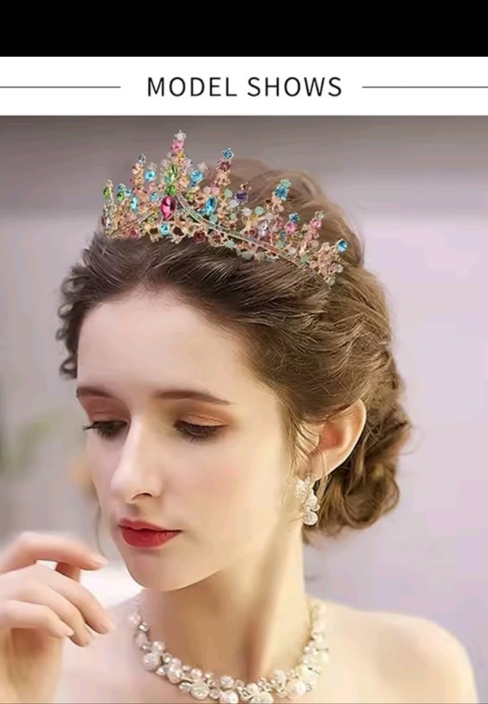 Multicolor Crystal Tiara - Picture 3 of 12